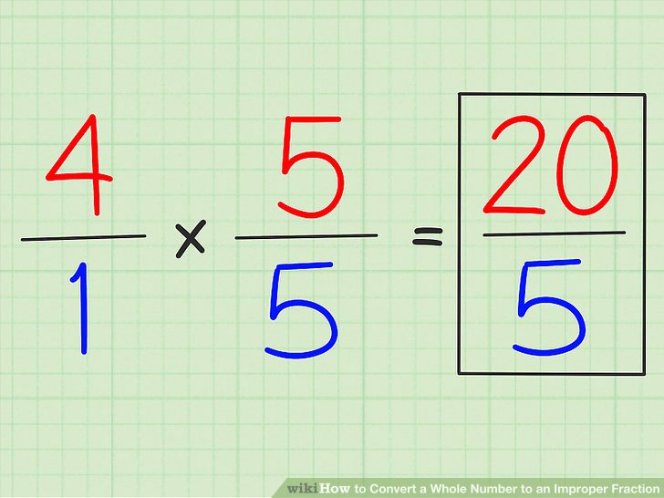 How to Convert a Whole Number to an Improper Fraction 3 Steps