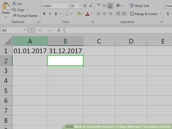 How to Calculate Number of Days Between Two Dates in Excel
