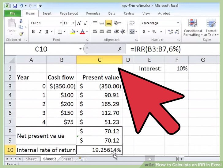 How to Calculate an IRR in Excel 10 Steps (with Pictures)