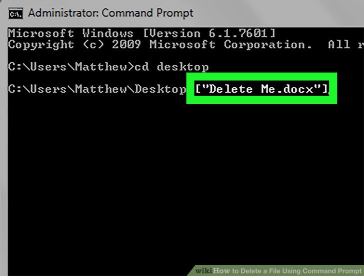 How to Delete a File Using Command Prompt 10 Steps