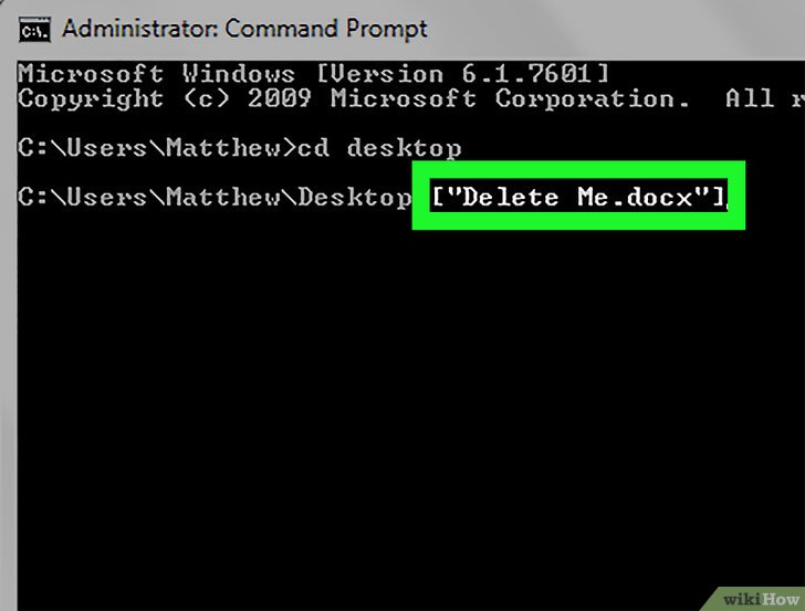 Come Cancellare un File Utilizzando il Prompt dei Comandi
