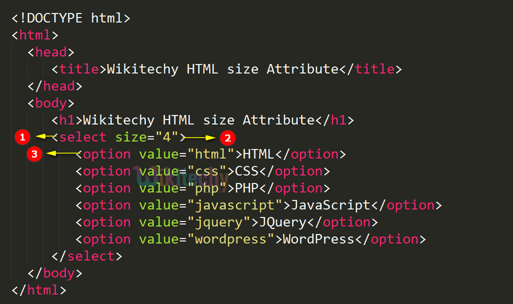 html tutorial size Attribute in HTML html5 html code html form