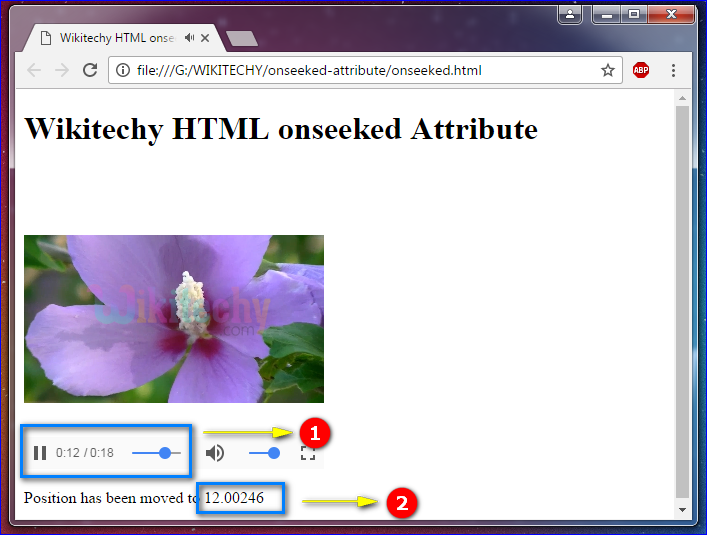 html tutorial onseeked Attribute in HTML html5 html code html
