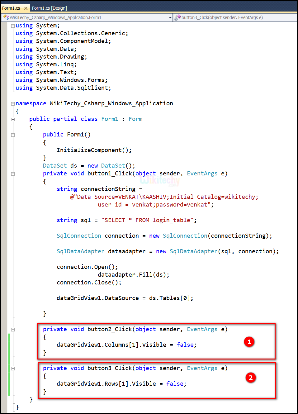 C Gridview Hide Column C Controls Datagridview Hide Columns Rows