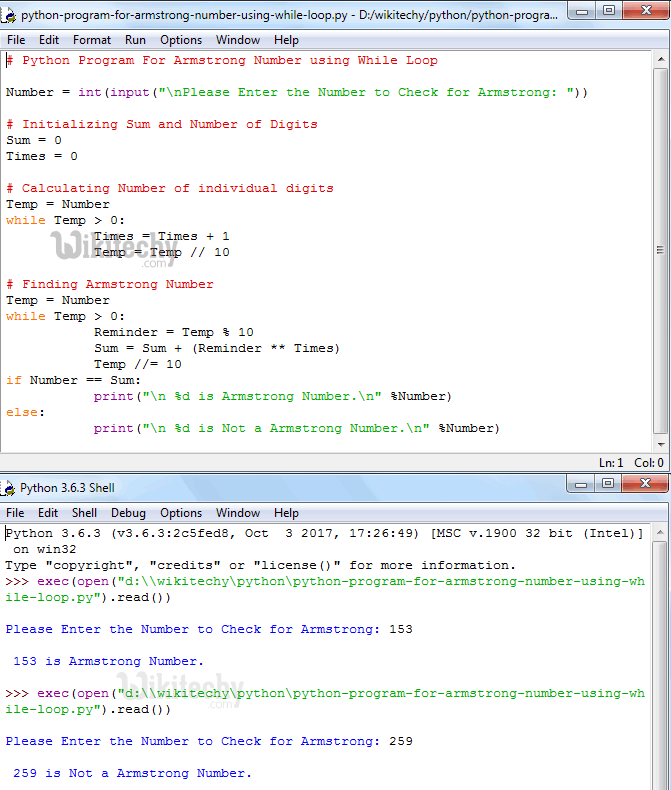 Python Program To Check Armstrong Number Programming Code Examples My