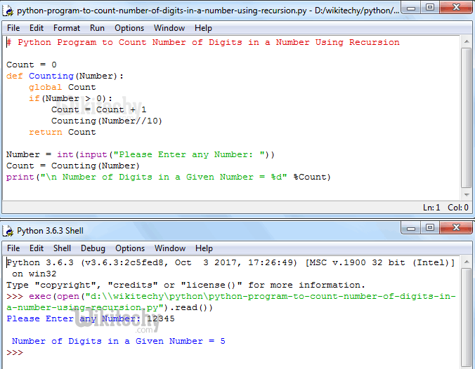 python tutorial Python Program to Count Number of Digits in a Number