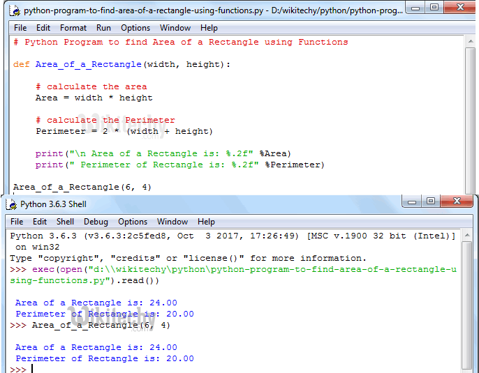python tutorial Python Program to find Area of a Rectangle By