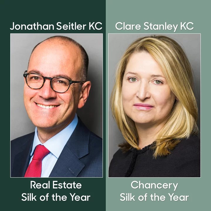 Jonathan Seitler KC and Clare Stanley KC win at Chambers Bar Awards