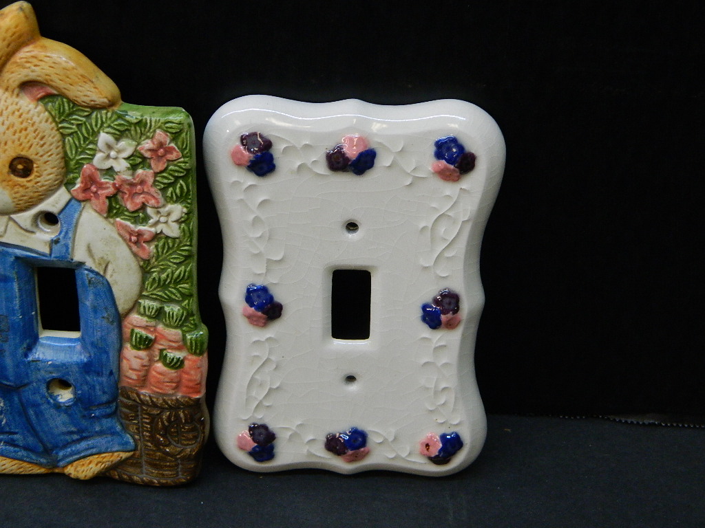 OE2613 Collection of CERAMIC Made CUTE Light Switch Covers Wilbur