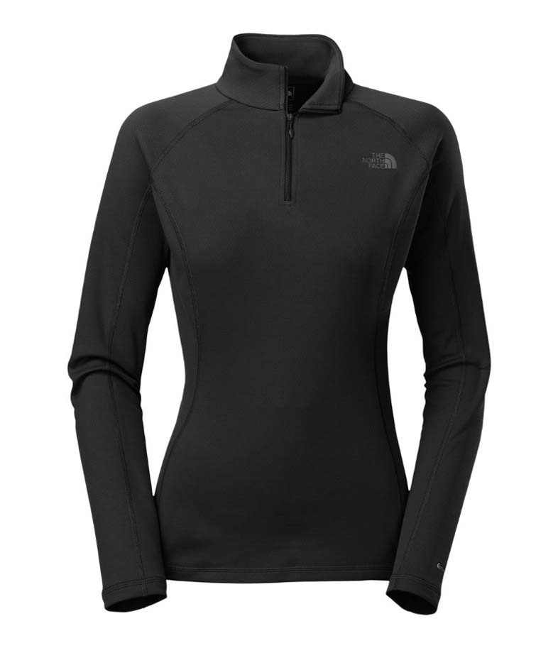 The North Face Womens Warm Long Sleeve Thermal Zip Neck TNF Black