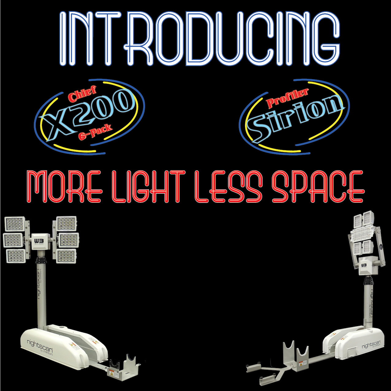 Night Scan Light Towers Portable & Mobile Scene Lighting