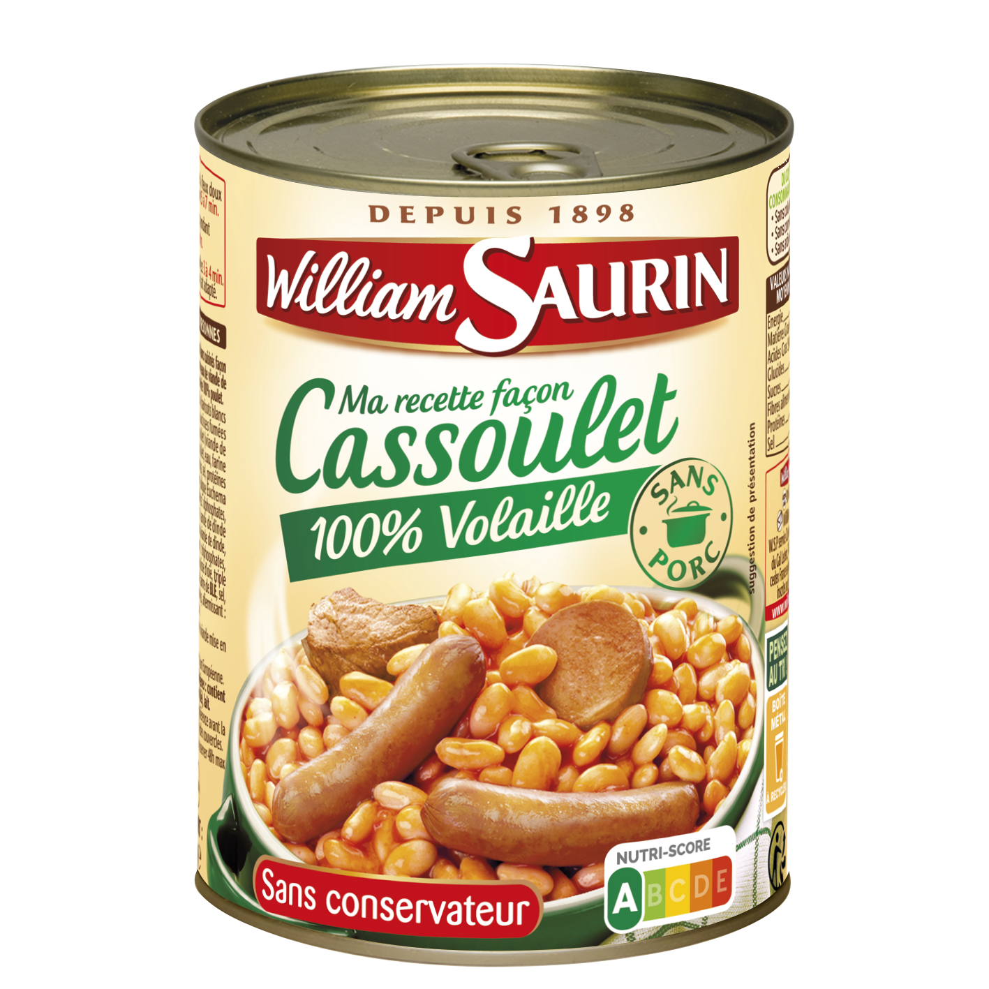 Cassoulet 100 Volaille William Saurin