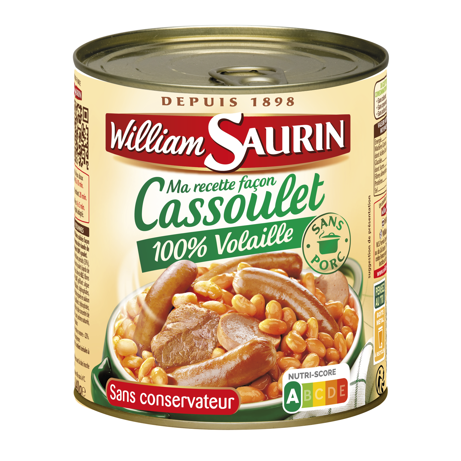 Cassoulet 100 Volaille William Saurin