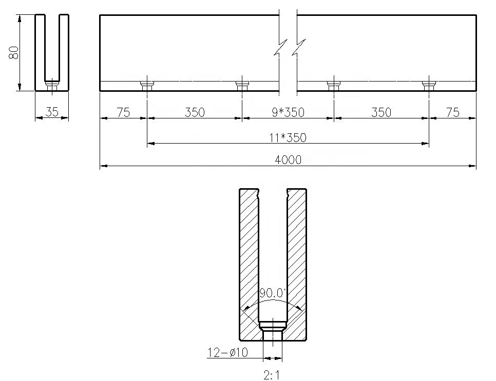Foshan Factory Customize Aluminum Extrusion Anodized U Channel Base