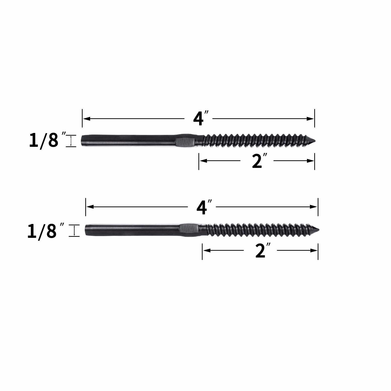 Black Swage Lag Screws Cable Railing Hardware Kit Handed Thread
