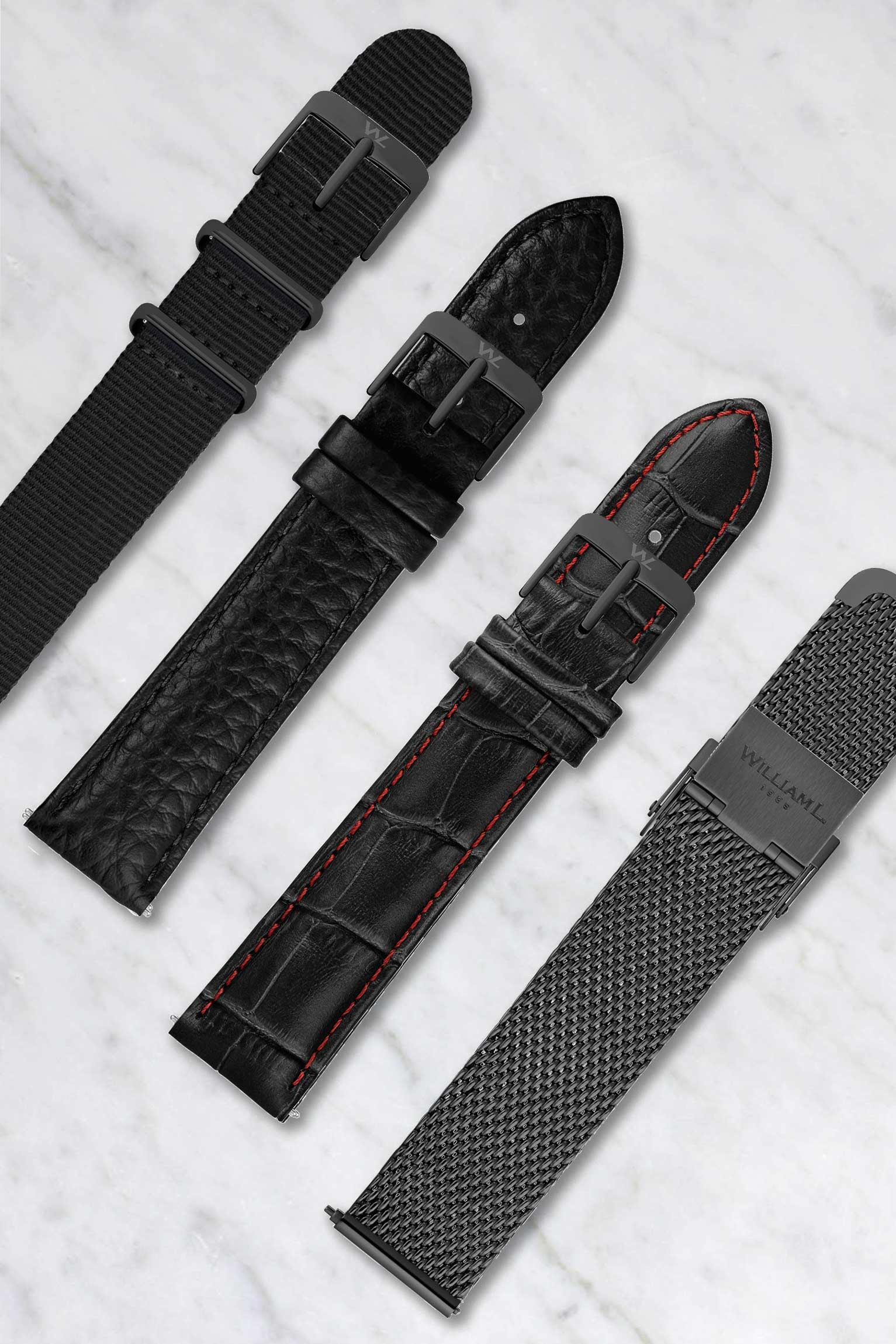 William L. 1985 Leather Strap Brown Buffalo Steel White Stitching