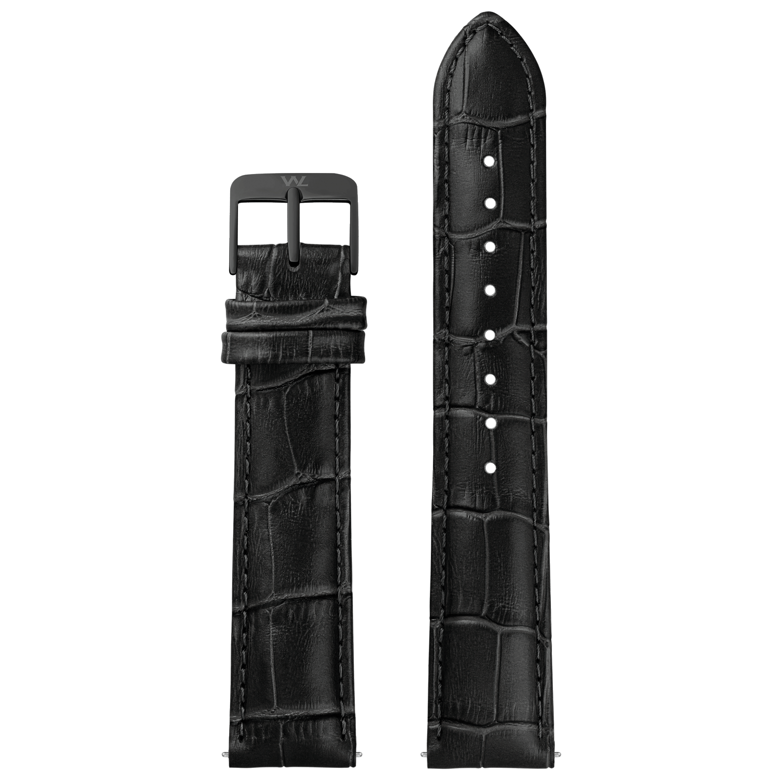 William L. 1985 Leather Strap Black Croco IP Black Buckle