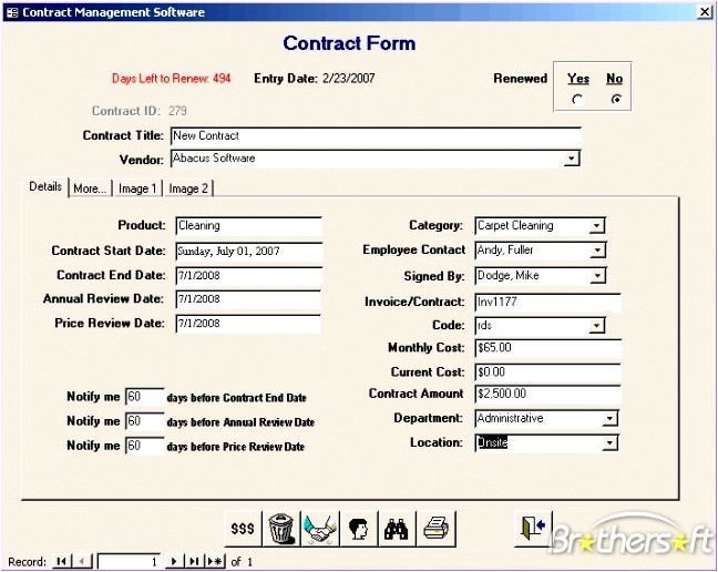 Access 2010 Contract Management Database Template williamsonga.us