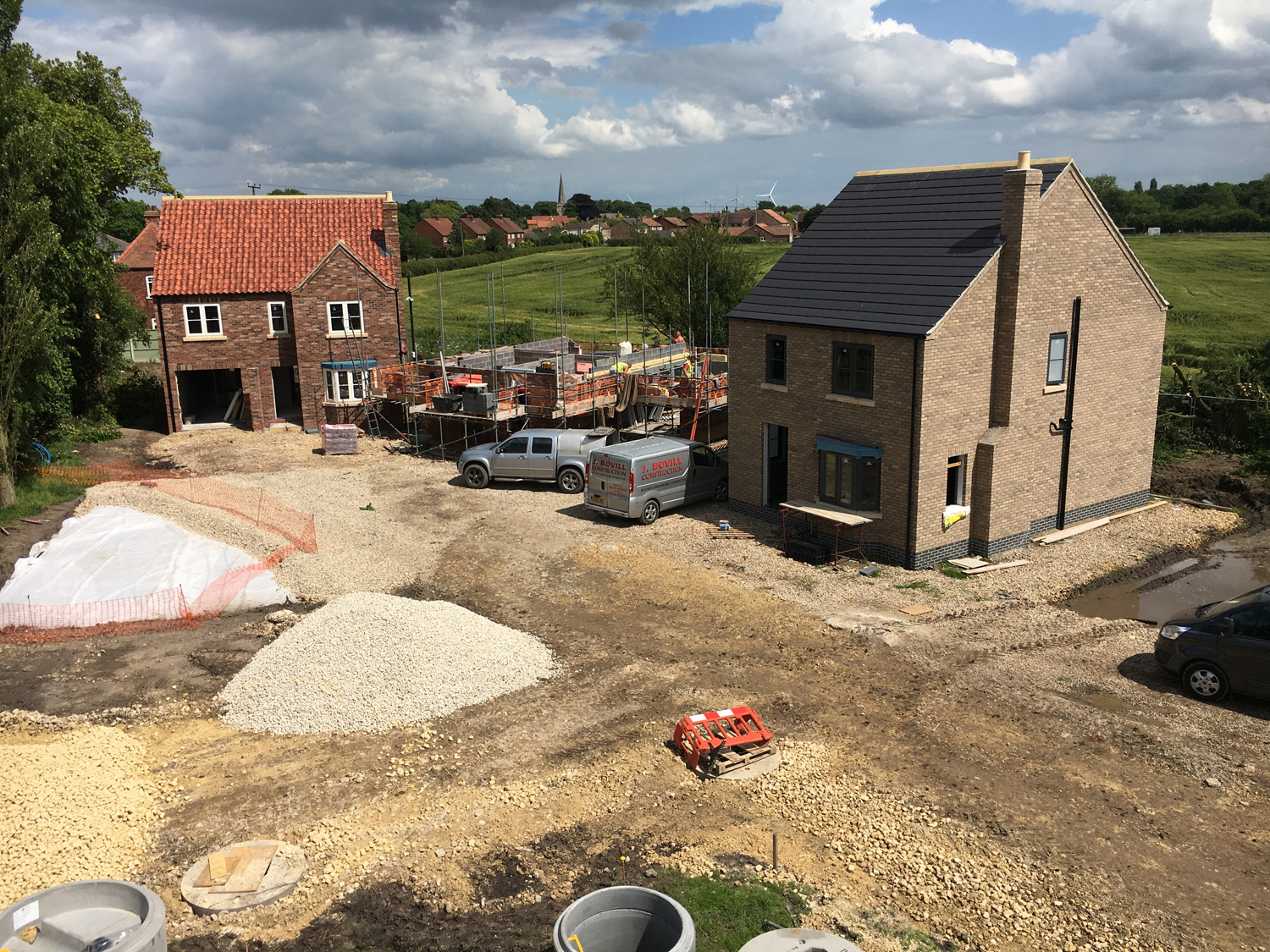 Progress at Adamson Court Drax with 2 homes almost complete Willow Developments Creating