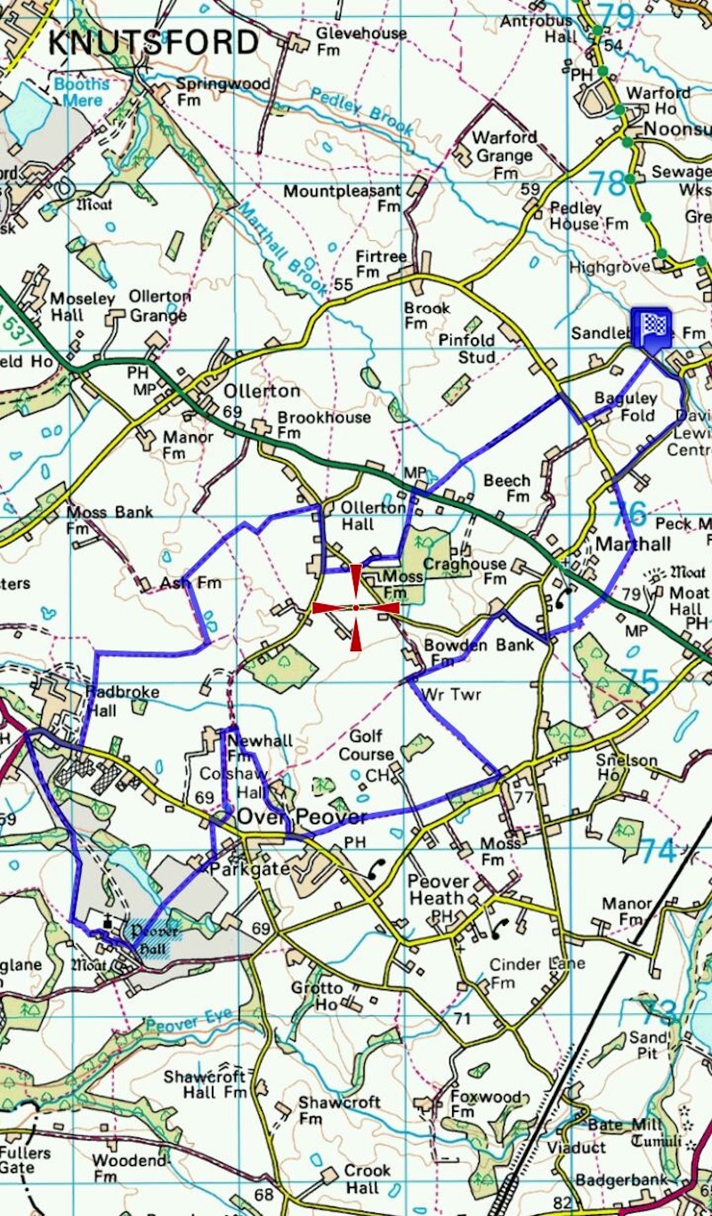 Sandle Bridge Lane to Peover Hall