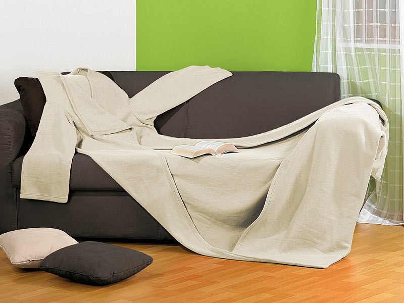 Wilson Gabor FleeceKuscheldecke mit Ärmeln, beige, 150 x 200 cm