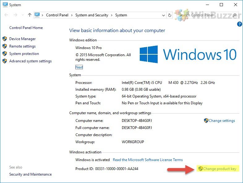 How to Change the Windows 10 Product Key to Activate Windows WinBuzzer