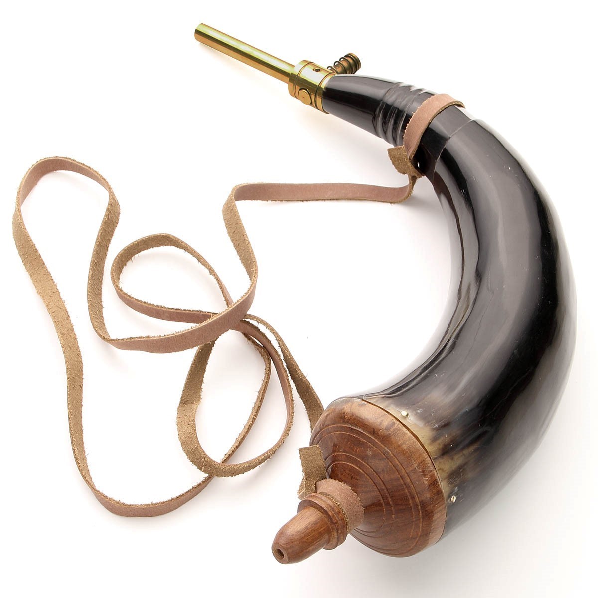 Powder Horn With Brass Powder Dispenser Windlass Steelcrafts