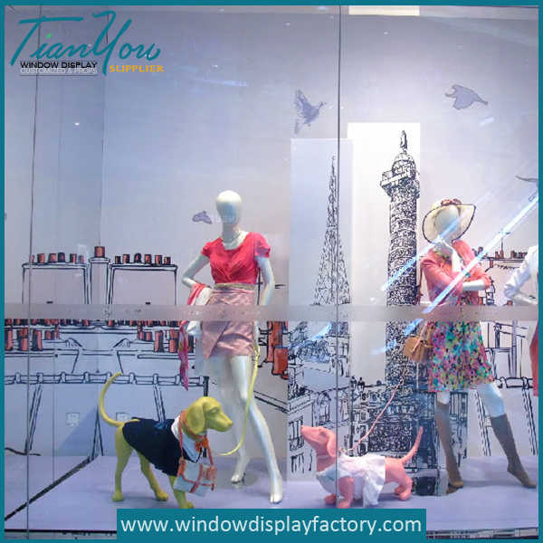Fiberglass Bulldog Statue Mannequin for Window Display Window Display