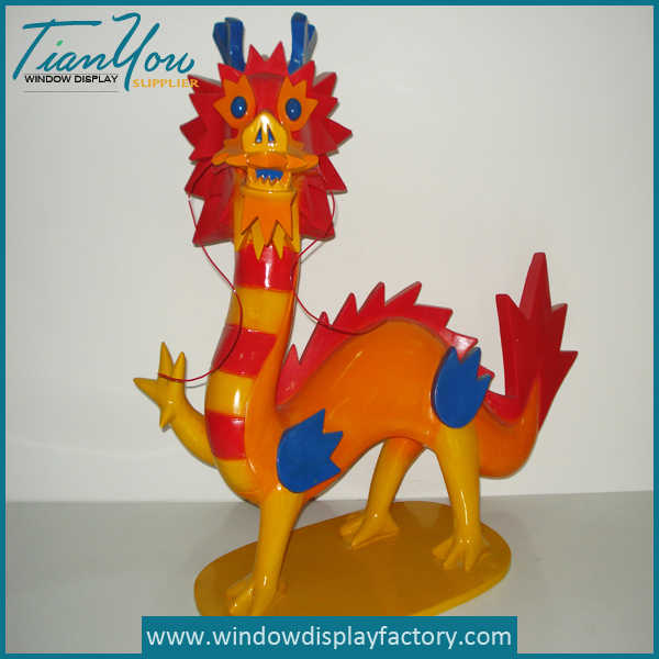Popular Vivid Decorative Resin Dragon For Sale Window Display Props