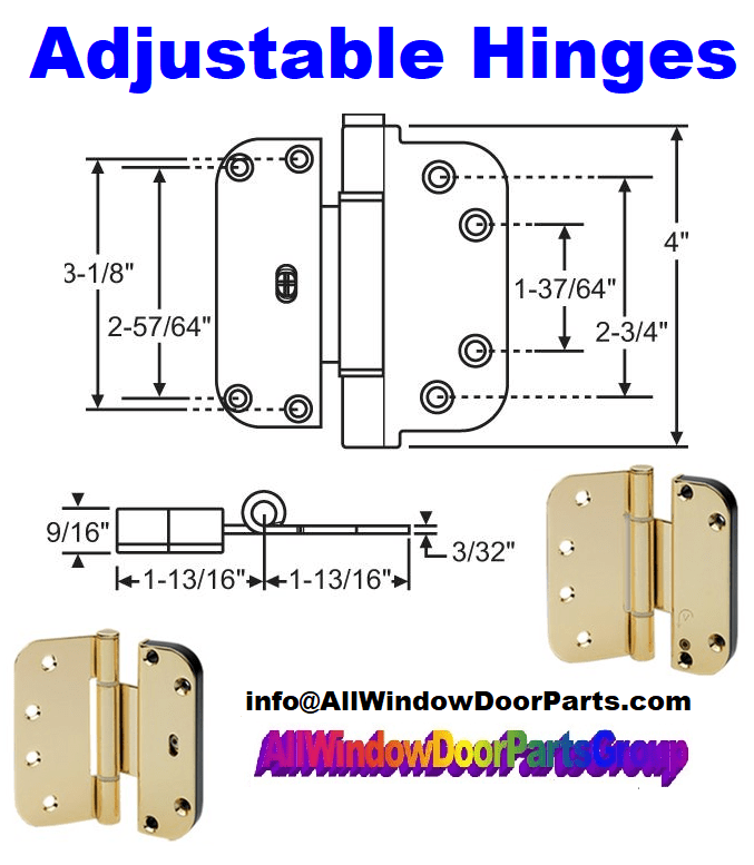 Adjustable Door Hinge Sets French Patio Entry Doors All Finishes