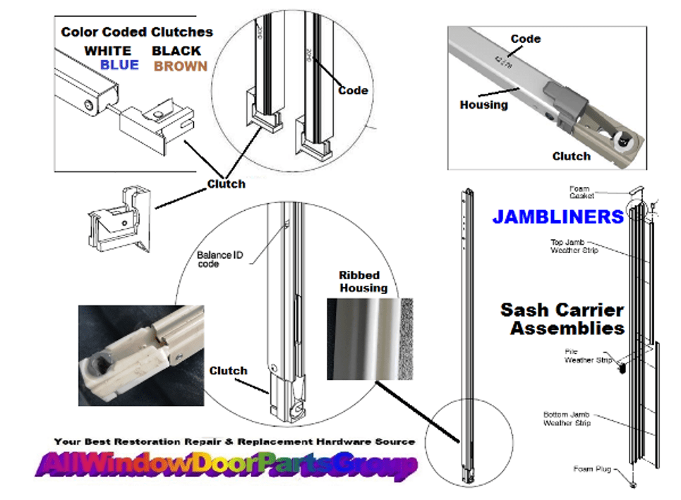 Marvin Window Balances Double Single Hung Balances 32" to 36" Length All Window Door Parts Group