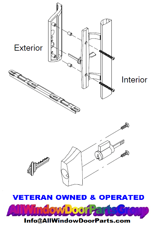Marvin Integrity Patio Door Beige Handle Assembly with KeyLock All