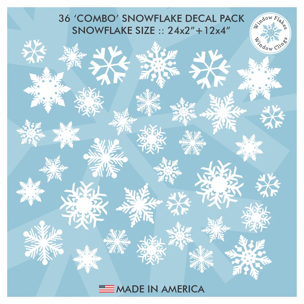 Snowflake Decals Vinyl Snowflake Stickers Window Flakes