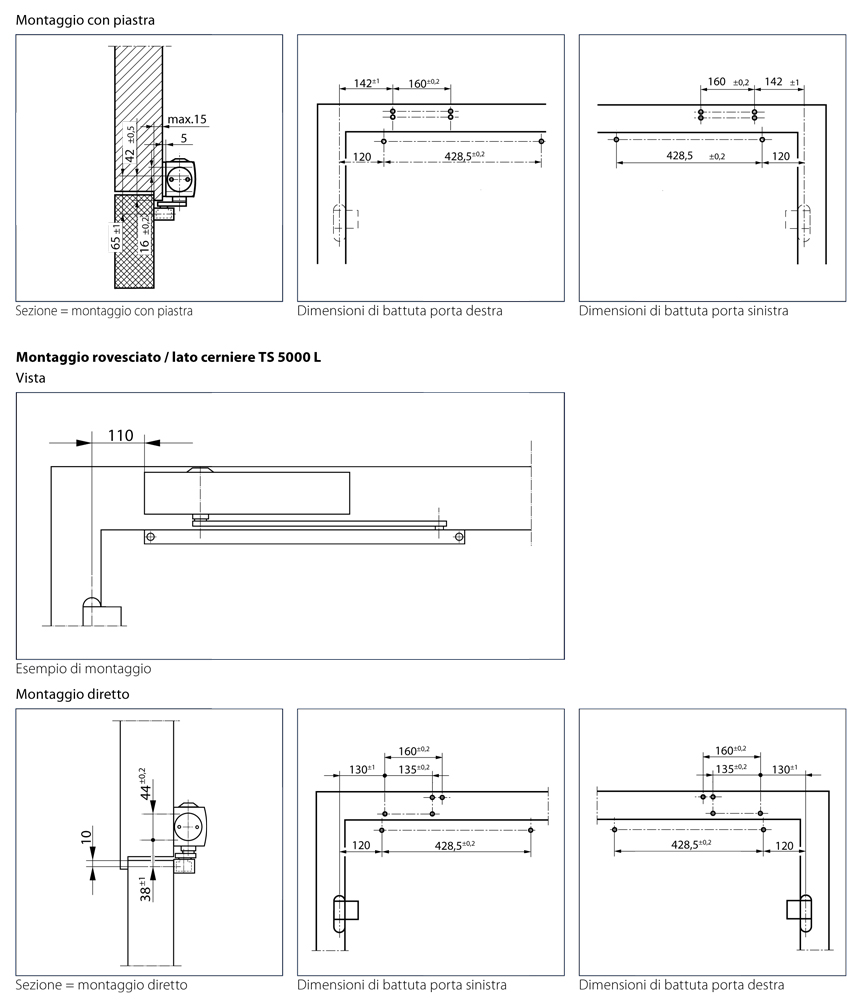 Plane closers Geze TS 5000 Door to Door 1 + Guide Scrolling with Lever