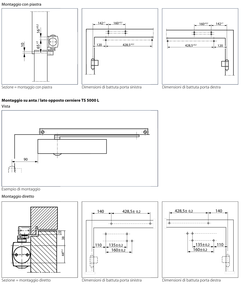 Plane closers Geze TS 5000 Door to Door 1 + Guide Scrolling with Lever