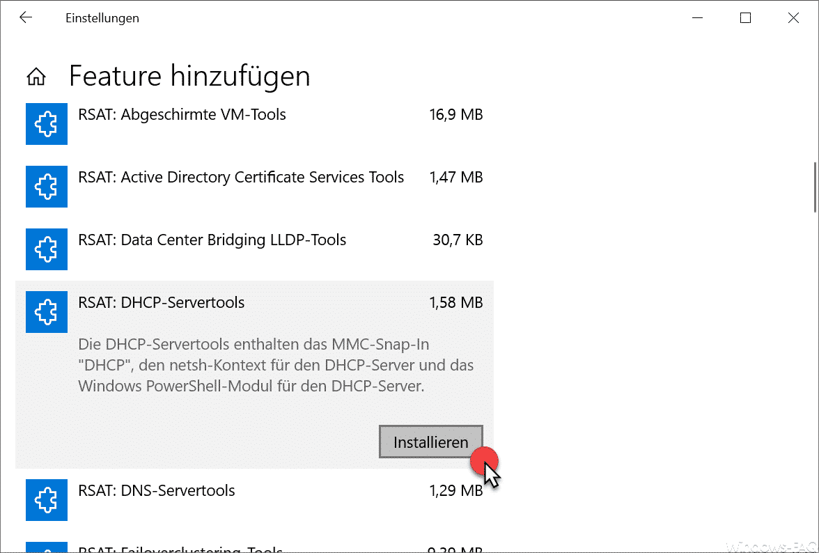 RSAT Tools installieren bei Windows 10 Version 1809 per Windows