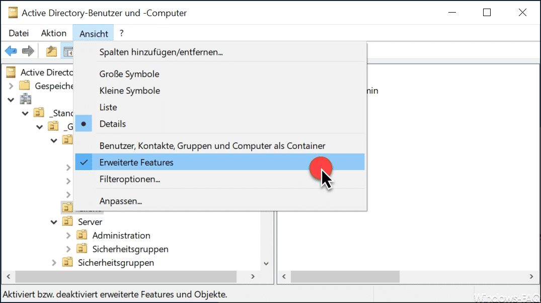 Distinguished Name (DN) oder vollständigen Active Directory Pfad