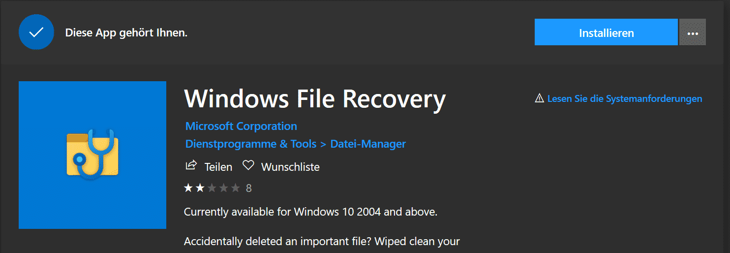 Download Windows File Recovery 0.1.20151.0 softpedia