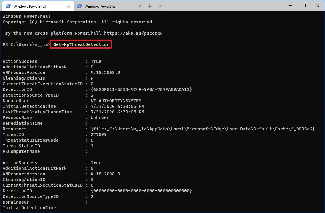 How to view malware history in Microsoft Defender