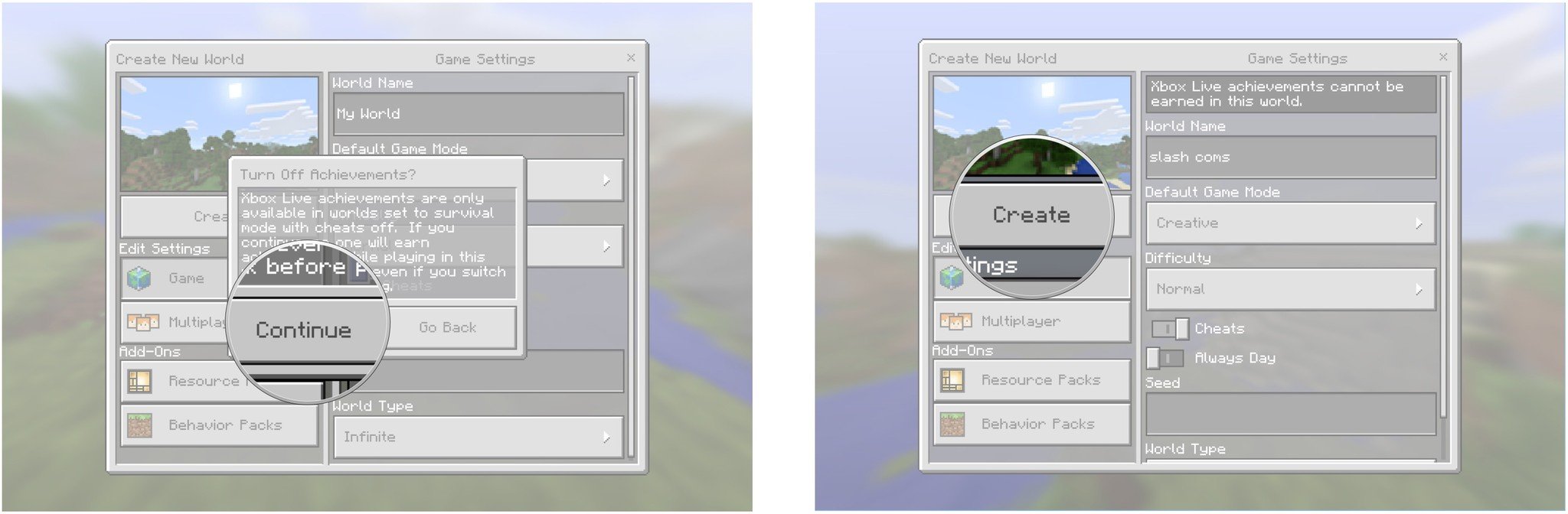 Guide to slash commands and cheats in Minecraft Windows 10 Windows