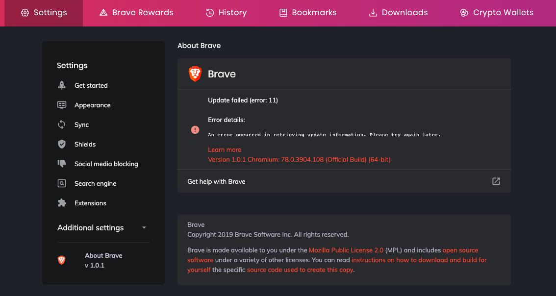 Fix Brave, Google Chrome Update Failed (Error 11)