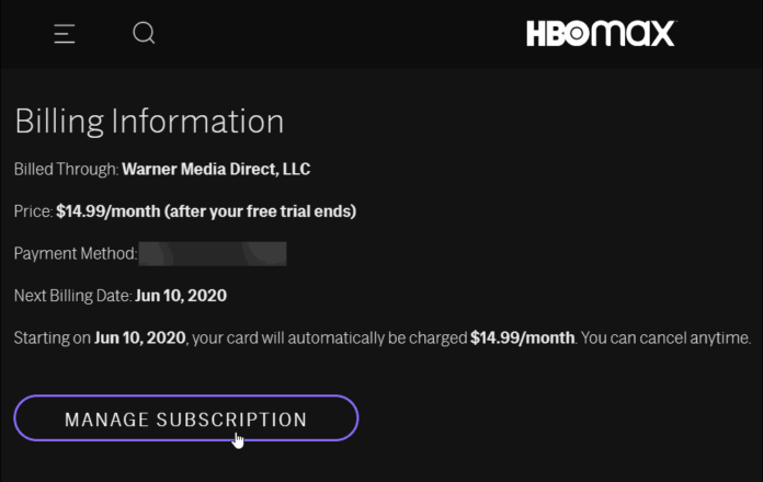 How to Change your Payment Method on HBO Max