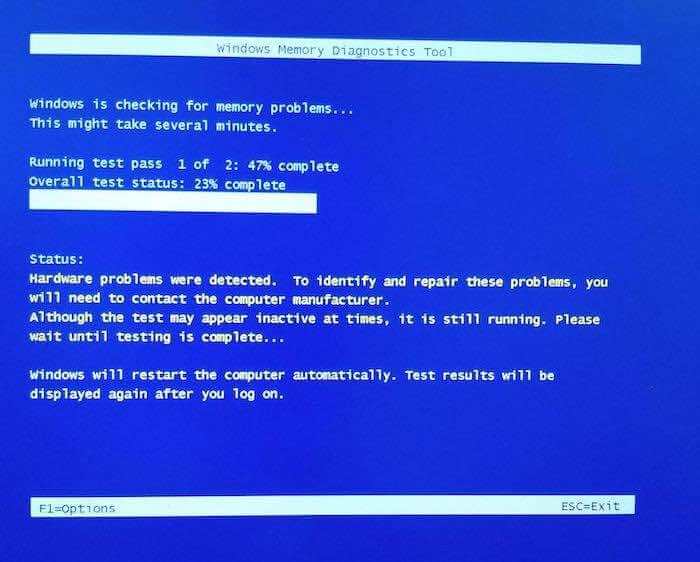 Fix Hardware Problems were Detected Windows Memory Diagnostic Error