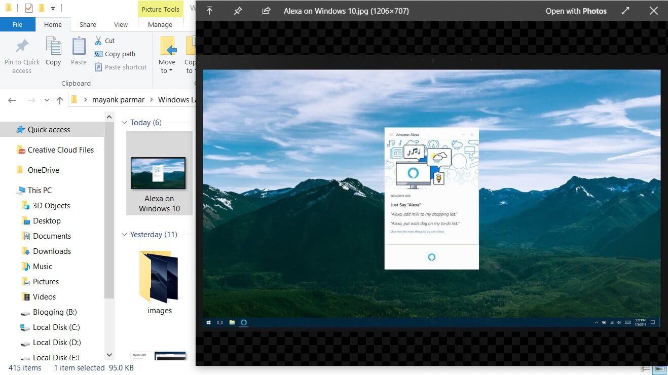 Quicklook app for Windows 10 lets you preview files