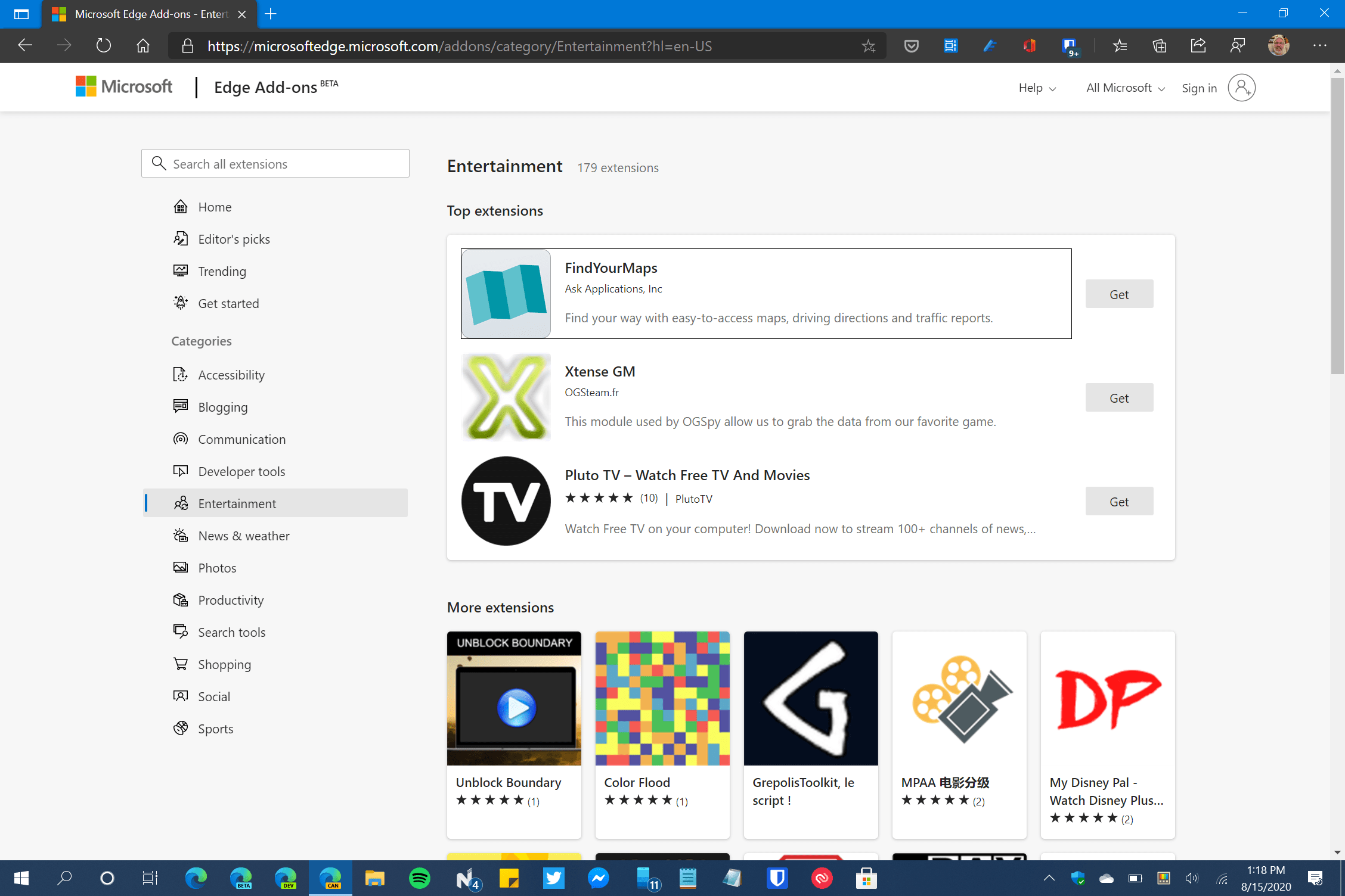 10 most downloaded Microsoft Edge Add-ons during.