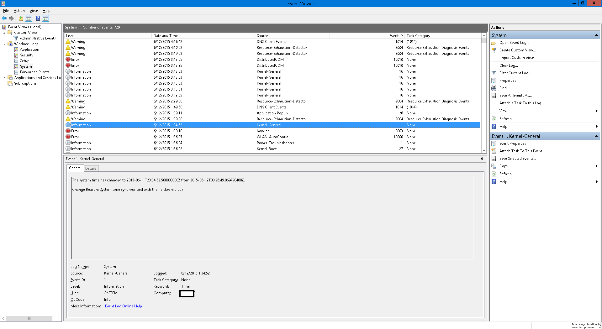 Windows 10, System Time Dizzles Away, System time synchronized with the