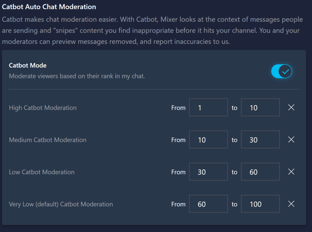 Mixer Streamer Review System live on September 4 and Chat Restrictions