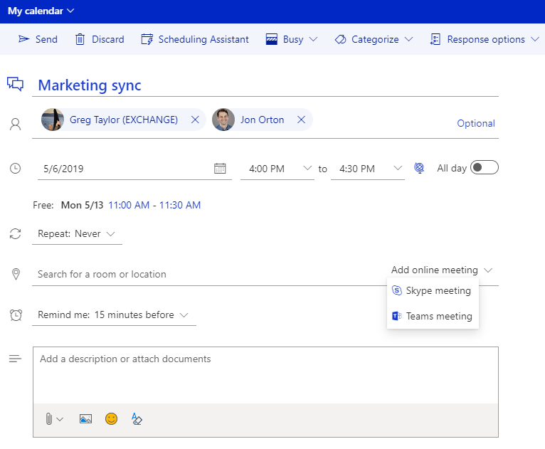 Room booking just became easier in Outlook on the web