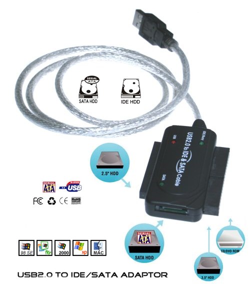 old HHD connected by SATA IDE adapter to windows 10 not