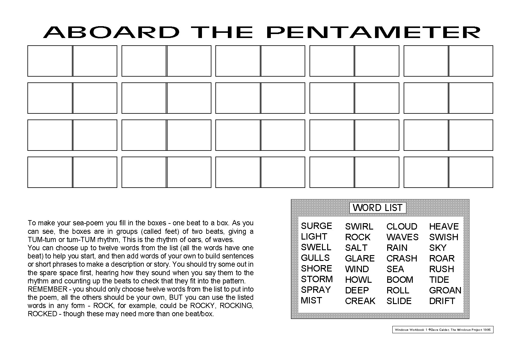 poetry workbook worksheet browser